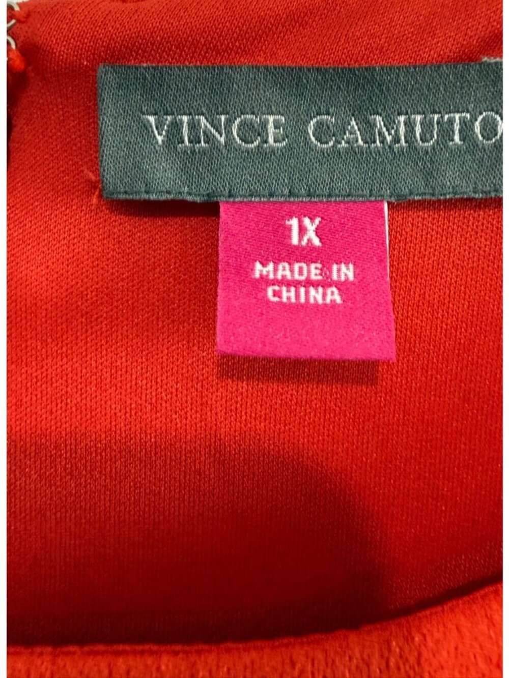 Vince Camuto Red Shift Dress Long Sleeve Round Neck Back Zip 1X - Picture 3 of 6